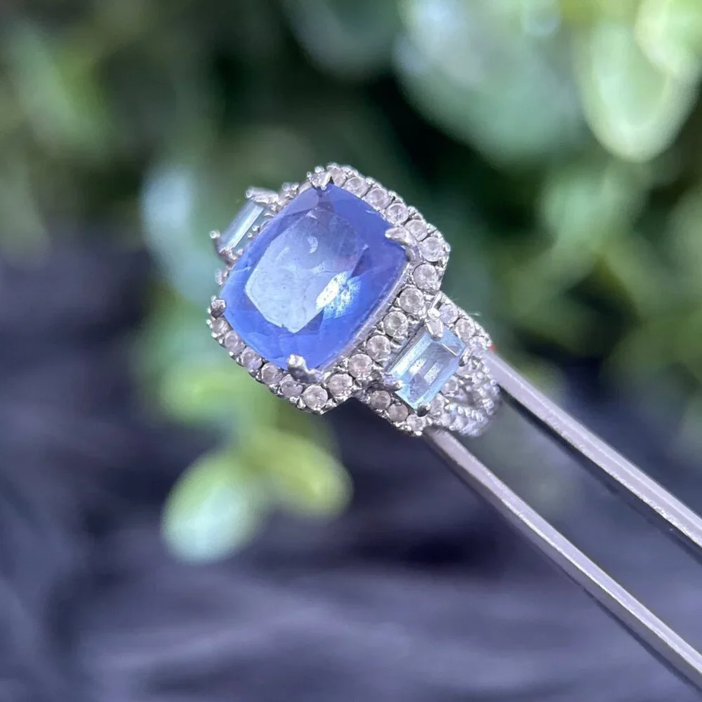 Silver 925 Tanzanite/Cz Ring‎